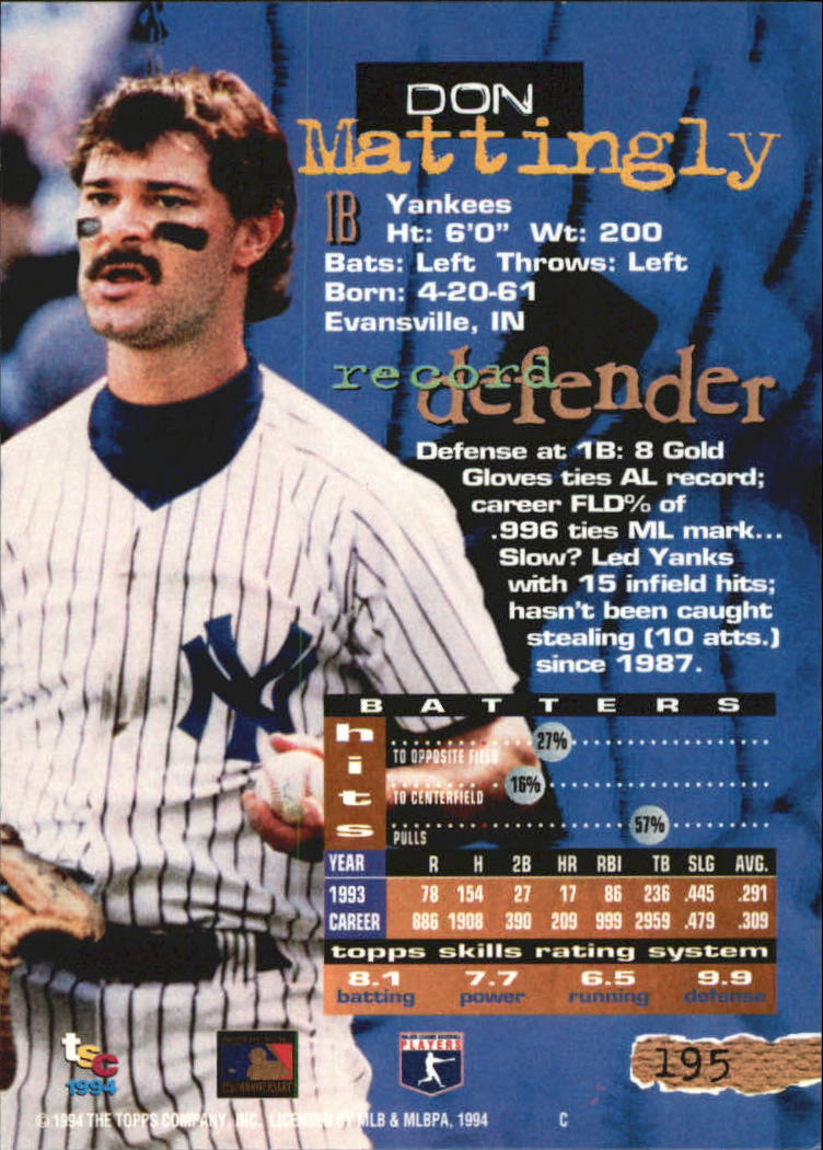 A1081- 1994 Stadium Club Golden Rainbow BB 1-250 -You Pick- 15+ FREE US SHIP - Picture 377 of 487