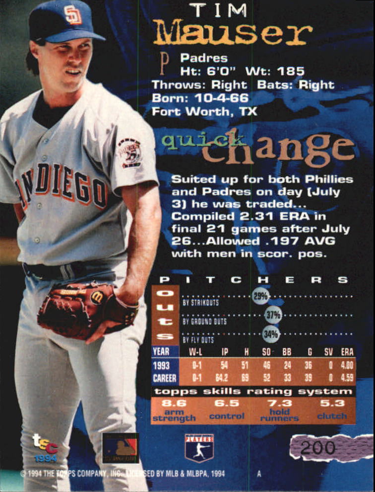 A1081- 1994 Stadium Club Golden Rainbow BB 1-250 -You Pick- 15+ FREE US SHIP - Picture 387 of 487