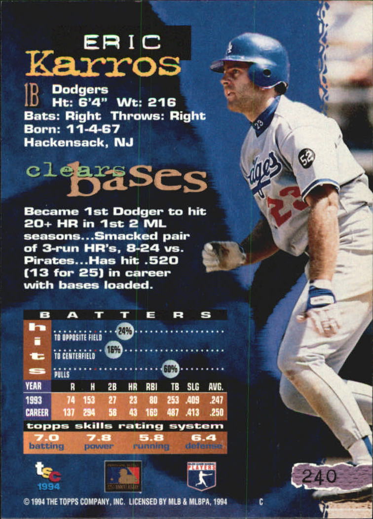A1081- 1994 Stadium Club Golden Rainbow BB 1-250 -You Pick- 15+ FREE US SHIP - Picture 467 of 487