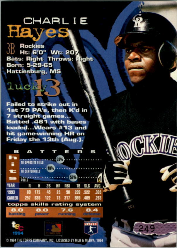A1081- 1994 Stadium Club Golden Rainbow BB 1-250 -You Pick- 15+ FREE US SHIP - Picture 485 of 487