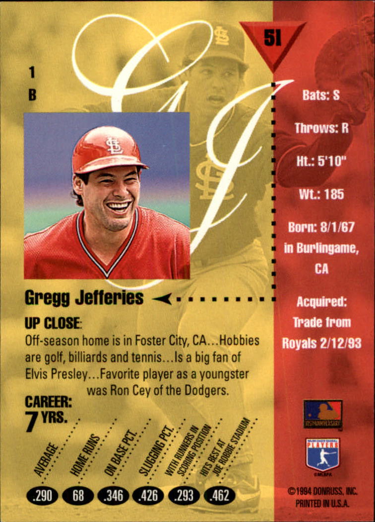 1994 Studio Baseball "Main Set" Cards #1 to #220 - Picture 103 of 441
