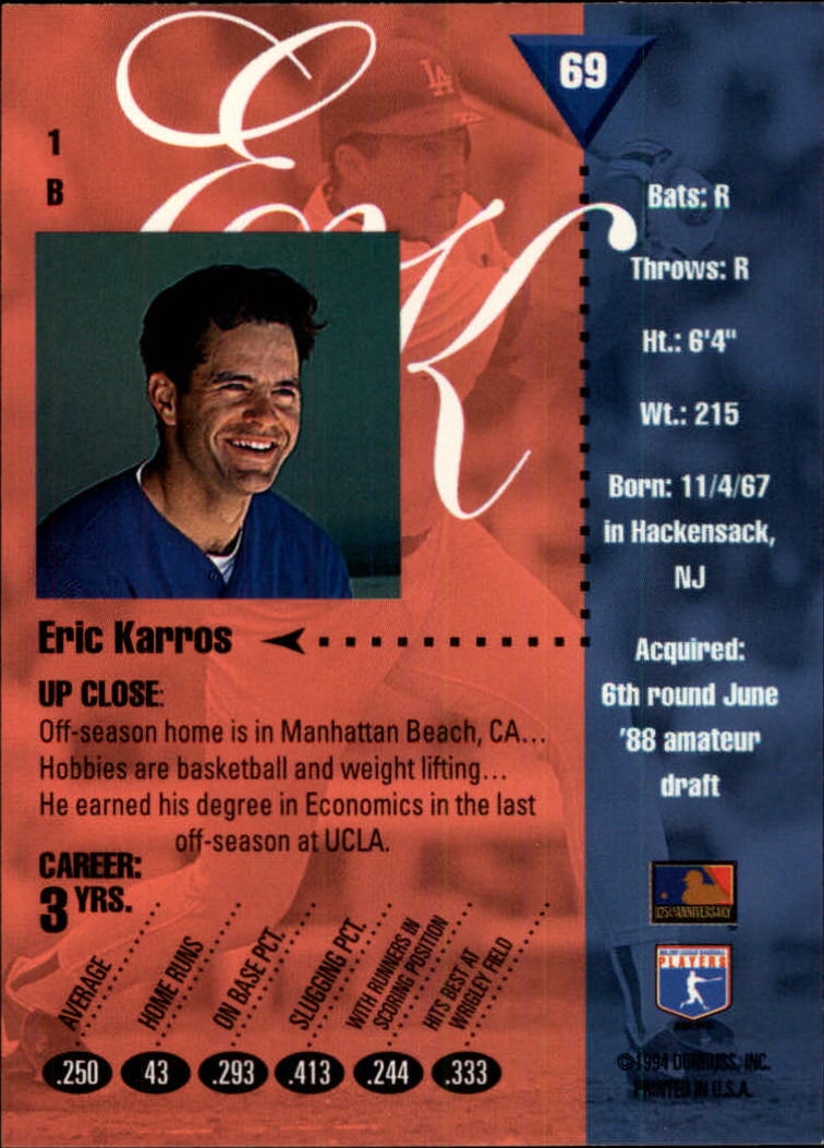 1994 Studio Baseball "Main Set" Cards #1 to #220 - Picture 139 of 441