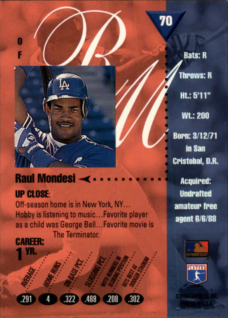 1994 Studio Baseball "Main Set" Cards #1 to #220 - Picture 141 of 441