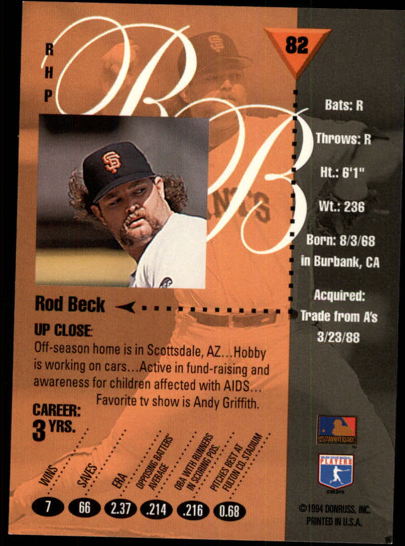 1994 Studio Baseball "Main Set" Cards #1 to #220 - Picture 165 of 441