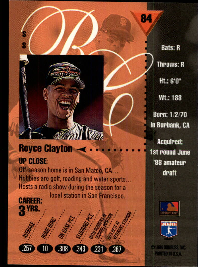 1994 Studio Baseball "Main Set" Cards #1 to #220 - Picture 169 of 441