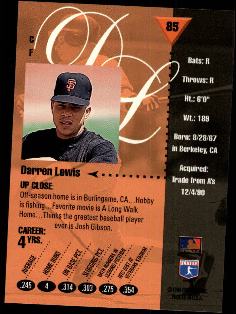 1994 Studio Baseball "Main Set" Cards #1 to #220 - Picture 171 of 441