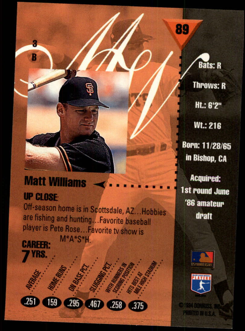 1994 Studio Baseball "Main Set" Cards #1 to #220 - Picture 179 of 441