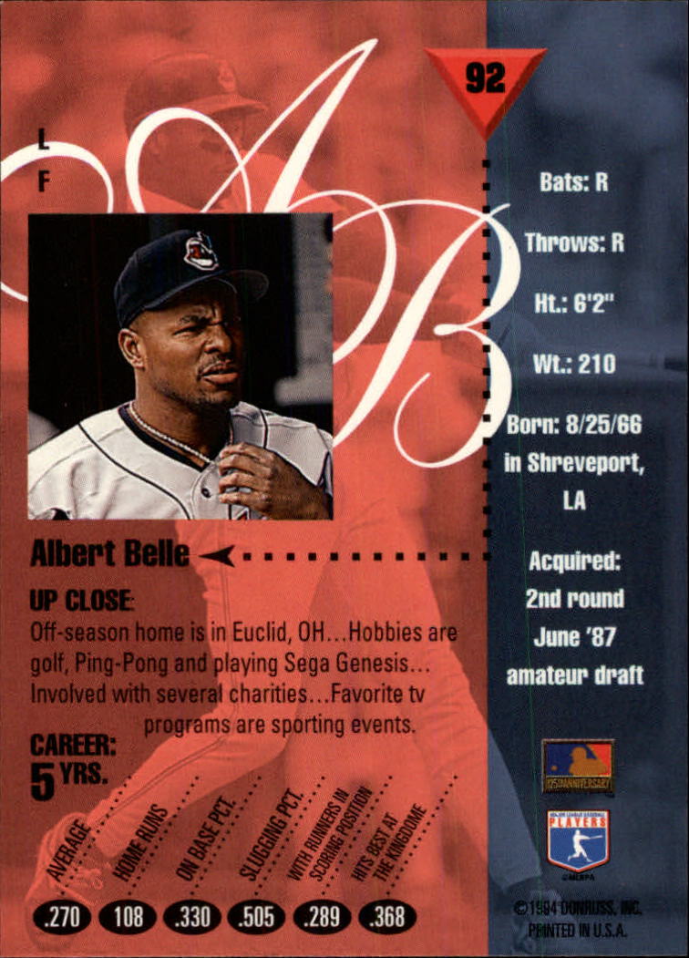 1994 Studio Baseball "Main Set" Cards #1 to #220 - Picture 185 of 441