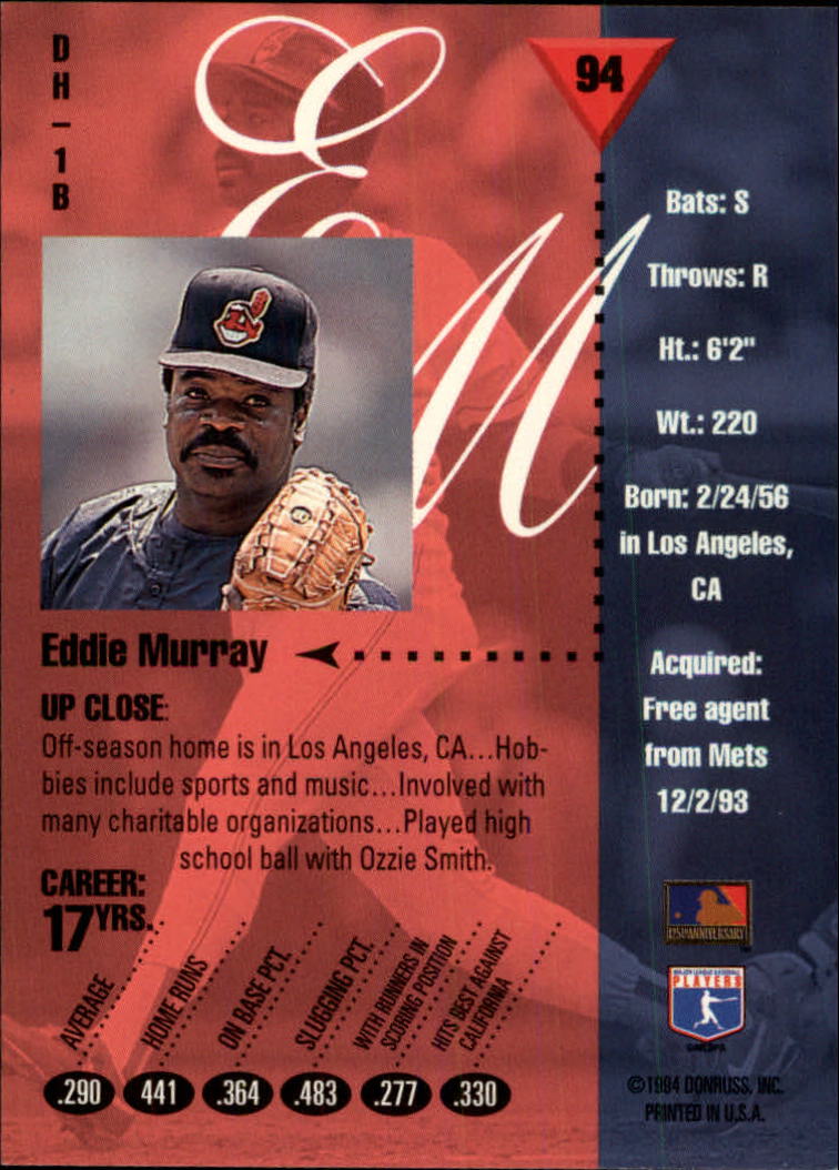 1994 Studio Baseball "Main Set" Cards #1 to #220 - Picture 189 of 441