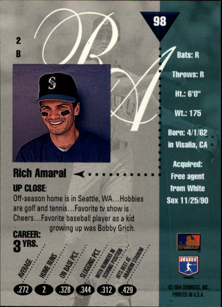 1994 Studio Baseball "Main Set" Cards #1 to #220 - Picture 197 of 441