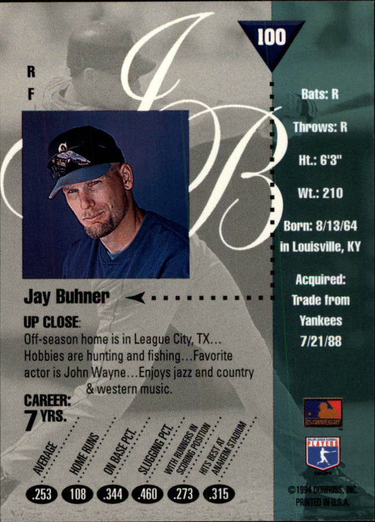 1994 Studio #100 Jay Buhner back image