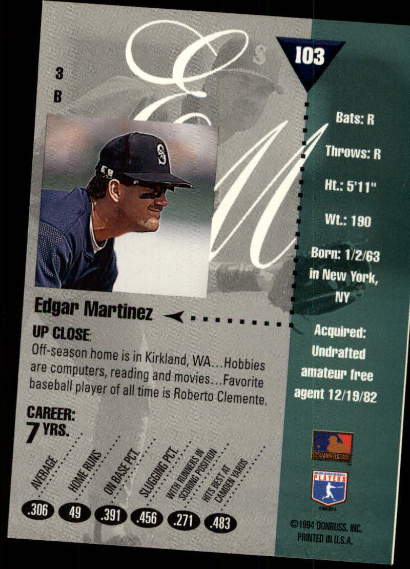 1994 Studio Baseball "Main Set" Cards #1 to #220 - Picture 207 of 441