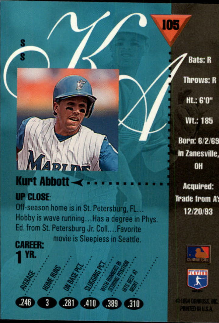 1994 Studio Baseball "Main Set" Cards #1 to #220 - Picture 211 of 441