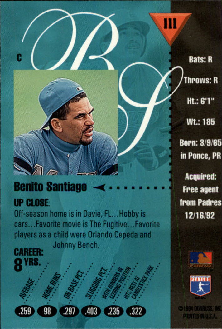 1994 Studio Baseball "Main Set" Cards #1 to #220 - Picture 223 of 441
