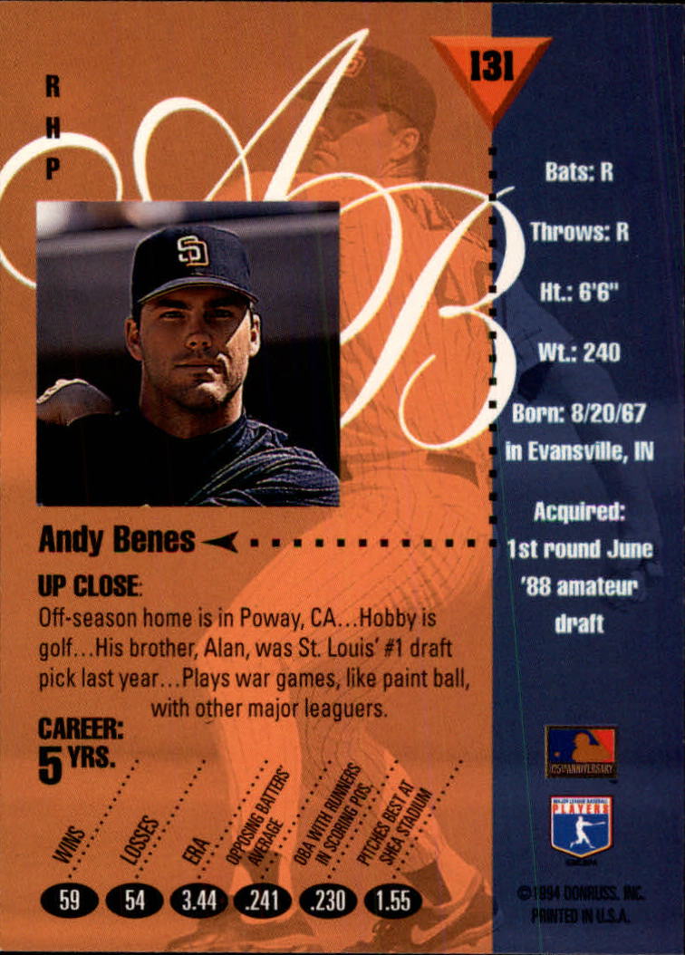 1994 Studio Baseball "Main Set" Cards #1 to #220 - Picture 263 of 441