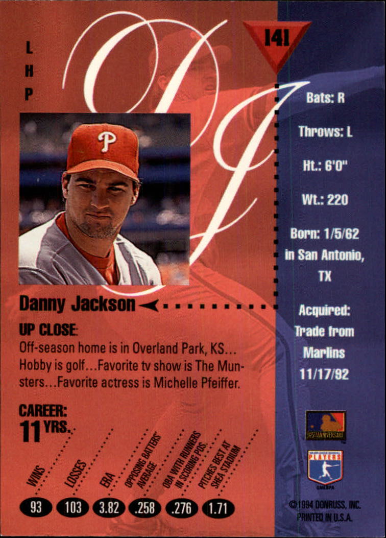 1994 Studio Baseball "Main Set" Cards #1 to #220 - Picture 283 of 441