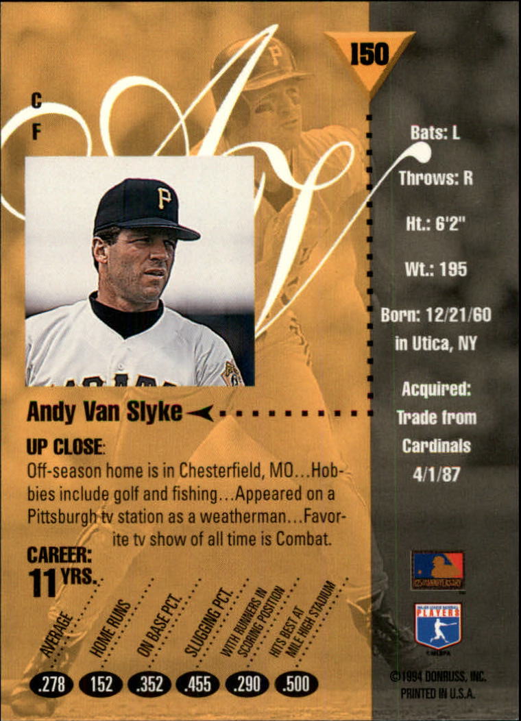 Andy Van Slyke Autographed 1984 Donruss Rookie Card #83 St. Louis