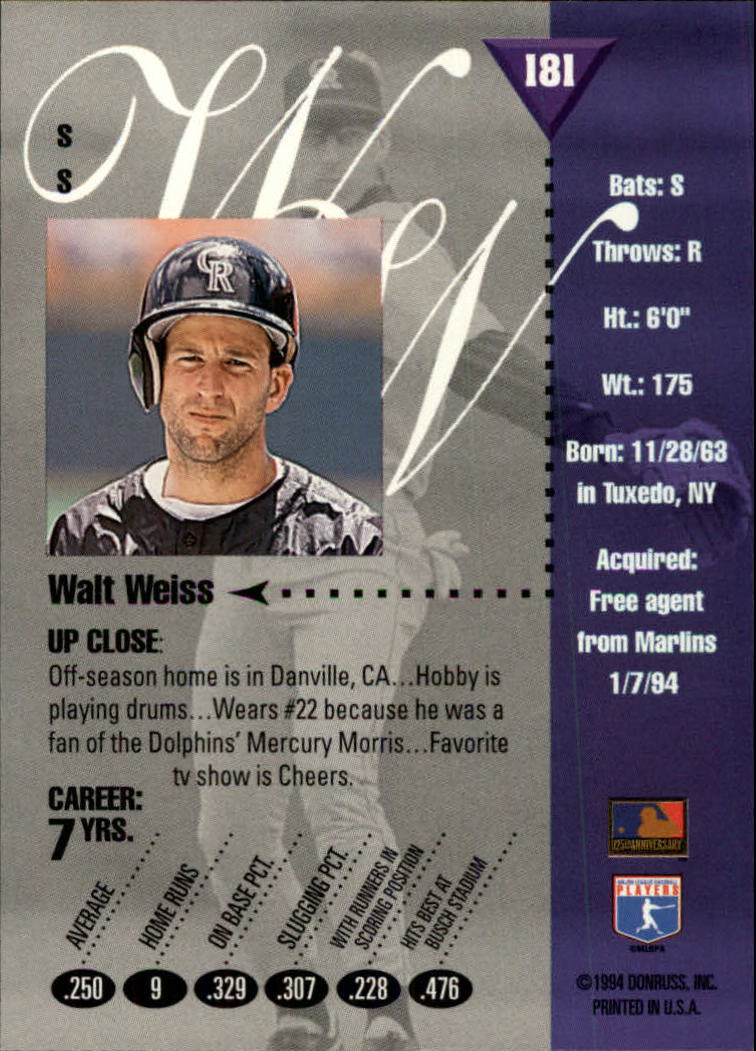 1994 Studio Baseball "Main Set" Cards #1 to #220 - Picture 363 of 441