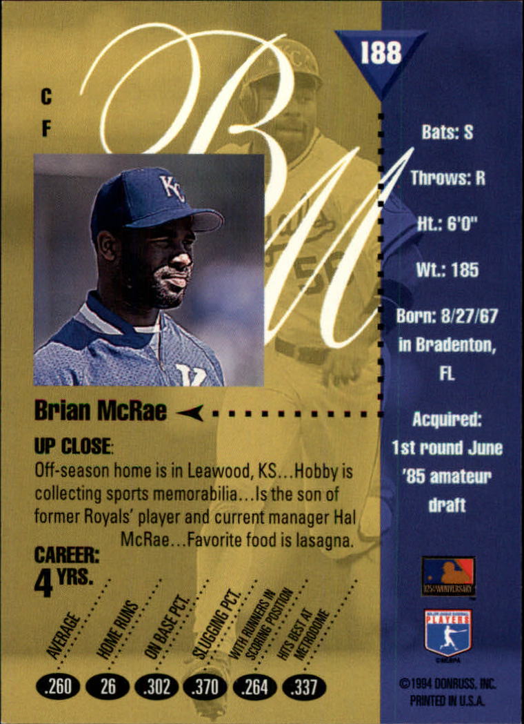1994 Studio Baseball "Main Set" Cards #1 to #220 - Picture 377 of 441