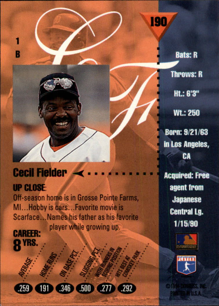 1994 Studio Baseball "Main Set" Cards #1 to #220 - Picture 381 of 441