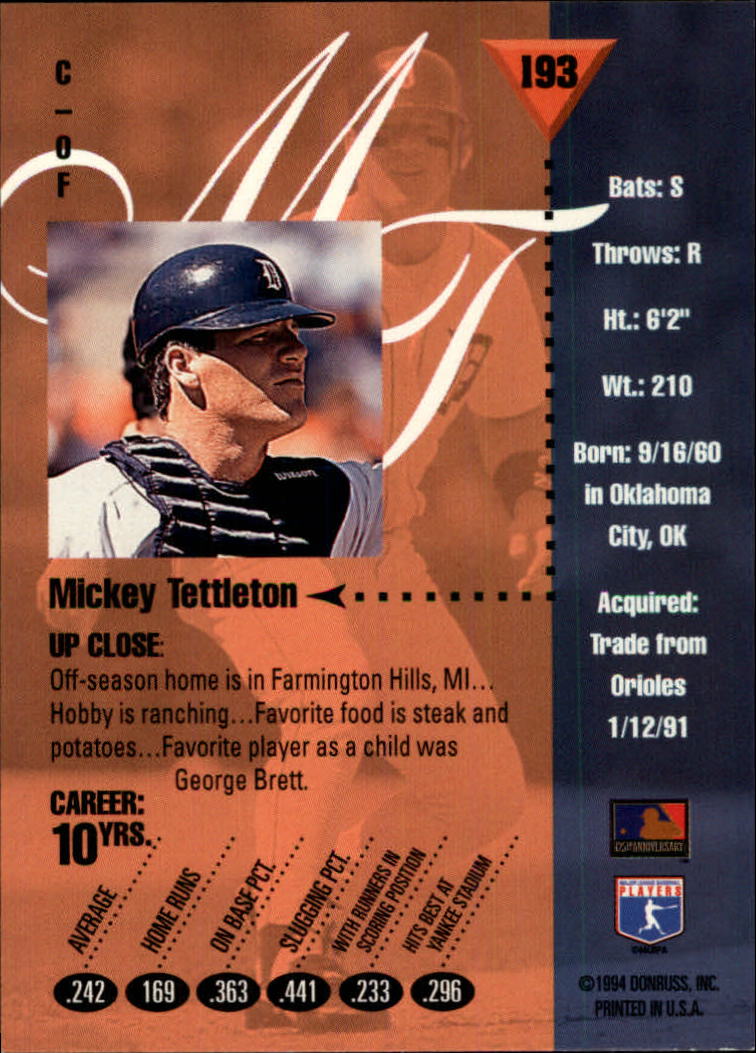 1994 Studio Baseball "Main Set" Cards #1 to #220 - Picture 387 of 441