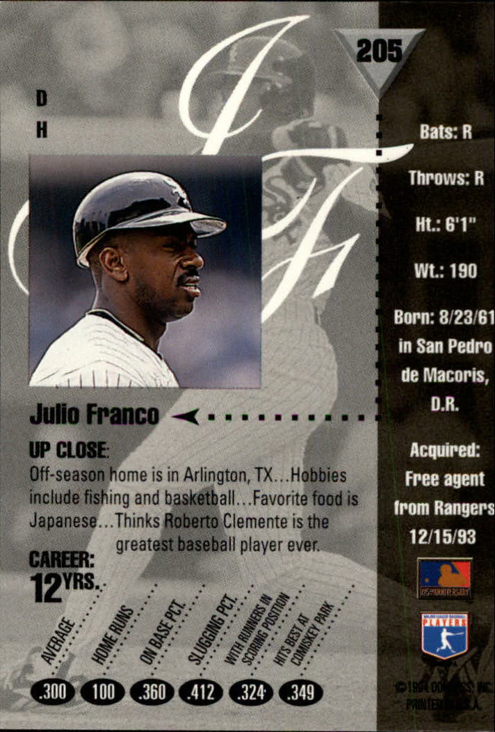 1994 Studio Baseball "Main Set" Cards #1 to #220 - Picture 411 of 441