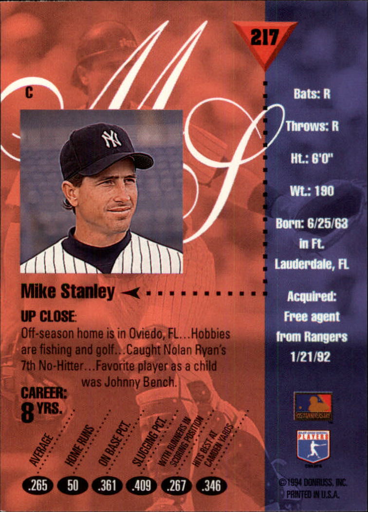 1994 Studio Baseball "Main Set" Cards #1 to #220 - Picture 435 of 441