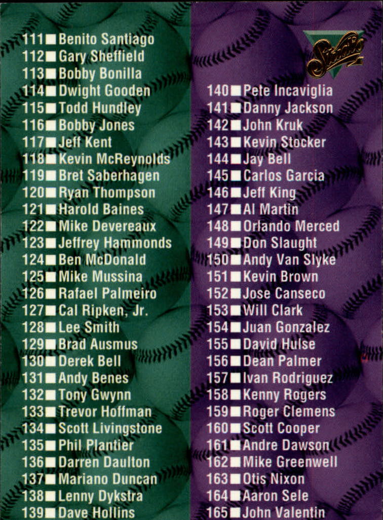1994 Studio Baseball "Main Set" Cards #1 to #220 - Picture 440 of 441