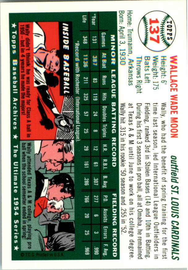 1994 Topps Archives '54 #137 Wally Moon back image