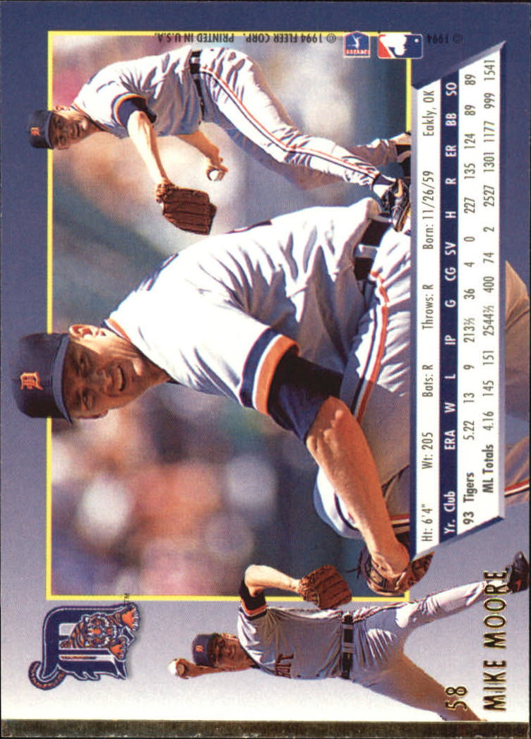 1994 Ultra #58 Mike Moore back image