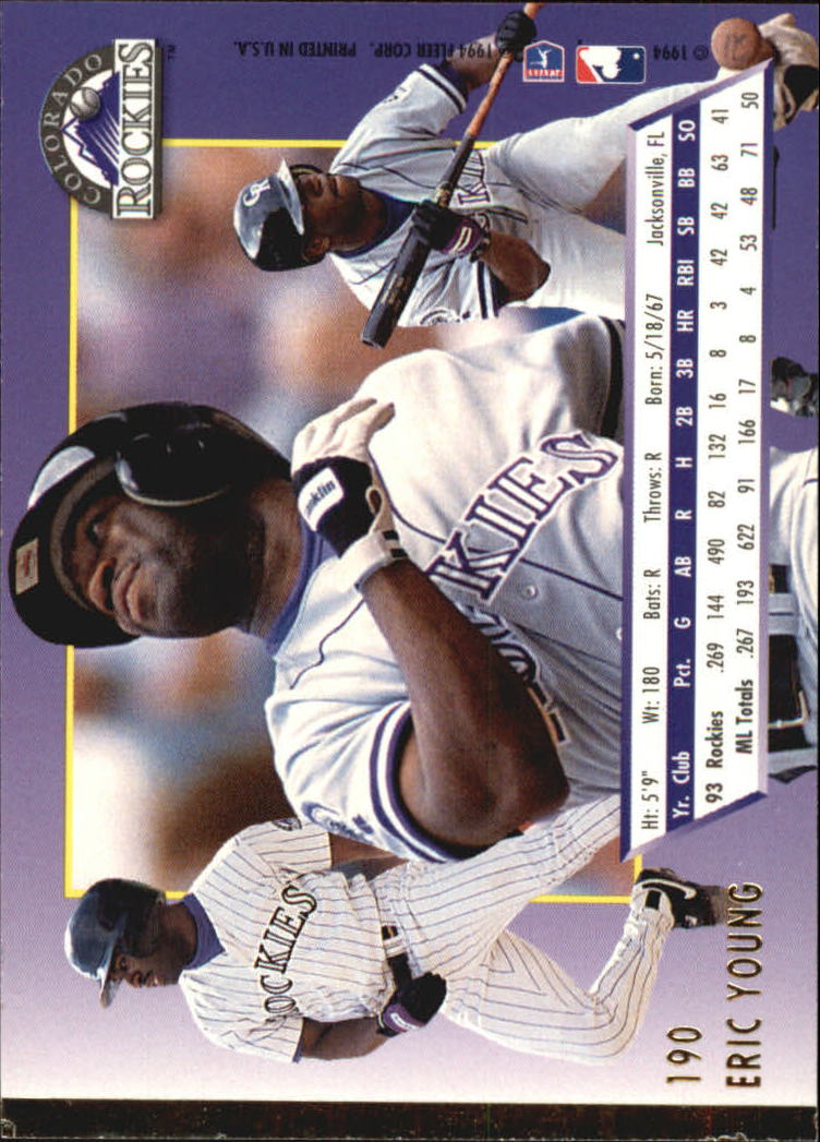 1994 Ultra #190 Eric Young back image
