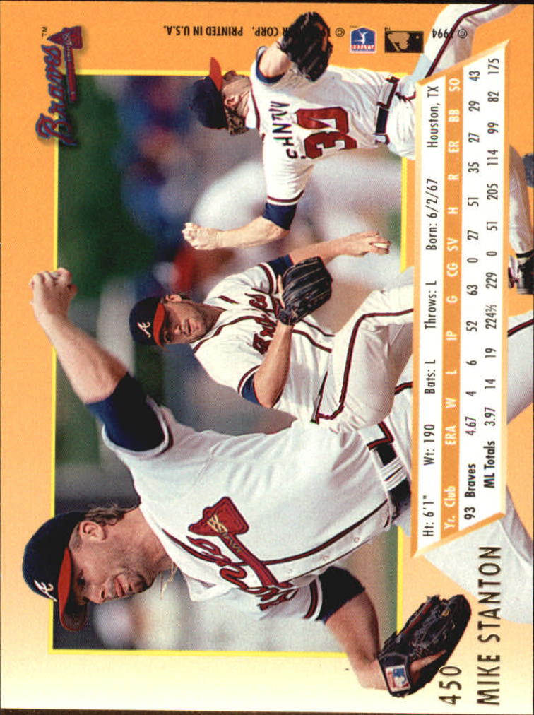 1994 Ultra #450 Mike Stanton back image
