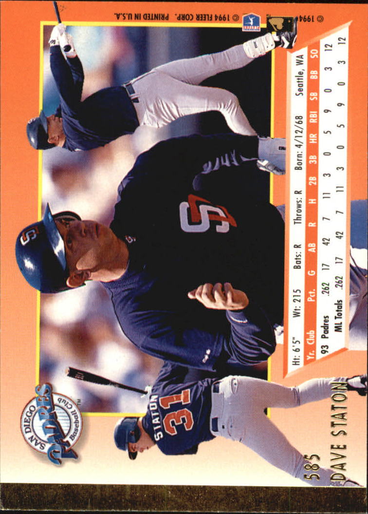 A0485- 1994 Ultra Baseball Karten 501-600 + Einsätze -du Pick- 15 + Gratis US - Bild 165 von 310