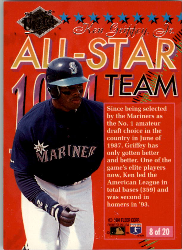 1994 Ultra All-Stars #8 Ken Griffey Jr. back image