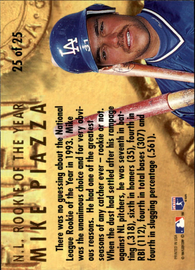 1994 Ultra Award Winners #25 Mike Piazza back image
