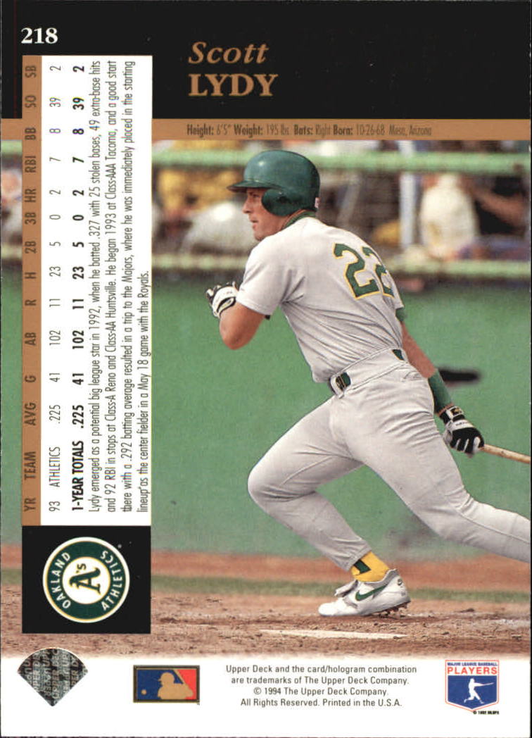 A2611- 1994 Upper Deck Baseball #s 212-421 +Rookies -You Pick- 15+ FREE US SHIP - Picture 15 of 383