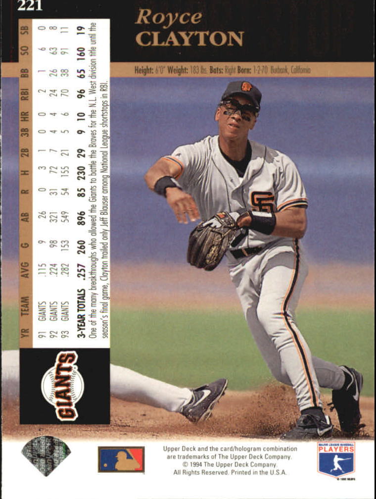 A2611- 1994 Upper Deck Baseball #s 212-421 +Rookies -You Pick- 15+ FREE US SHIP - Picture 19 of 383