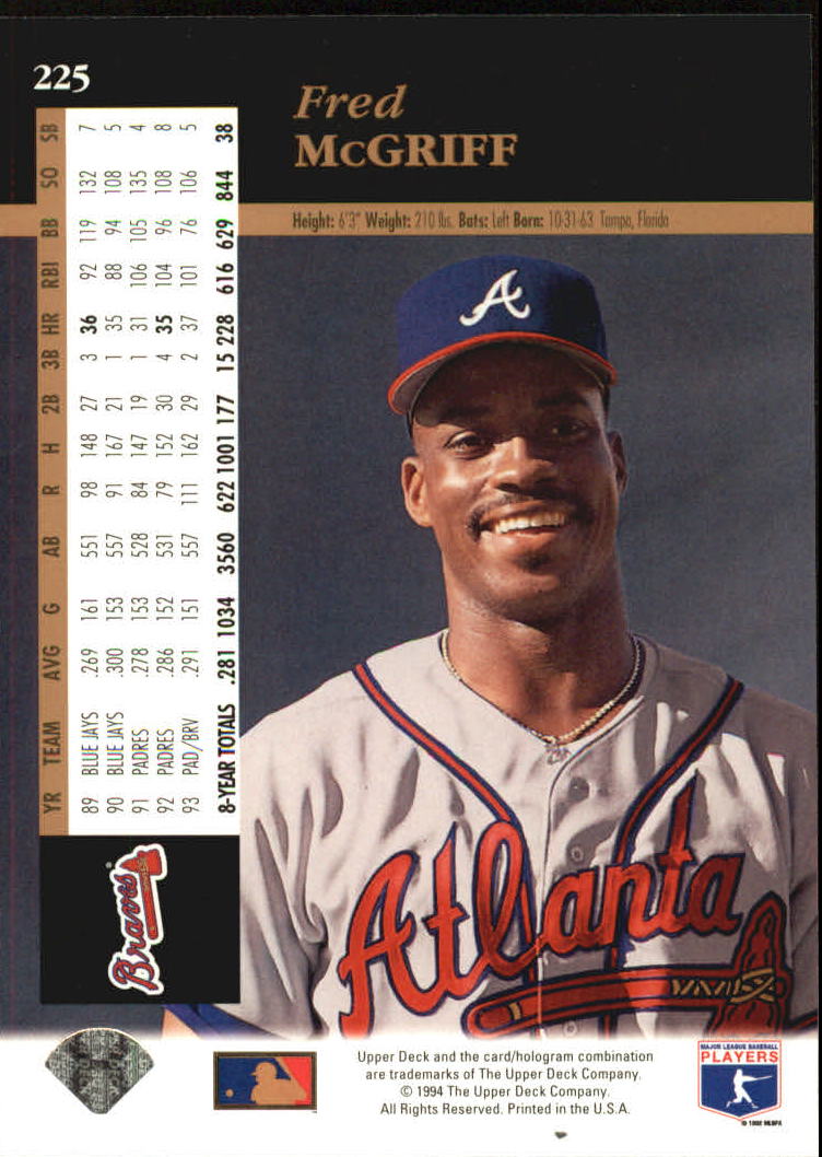 A2611- 1994 Upper Deck Baseball #s 212-421 +Rookies -You Pick- 15+ FREE US SHIP - Picture 25 of 383