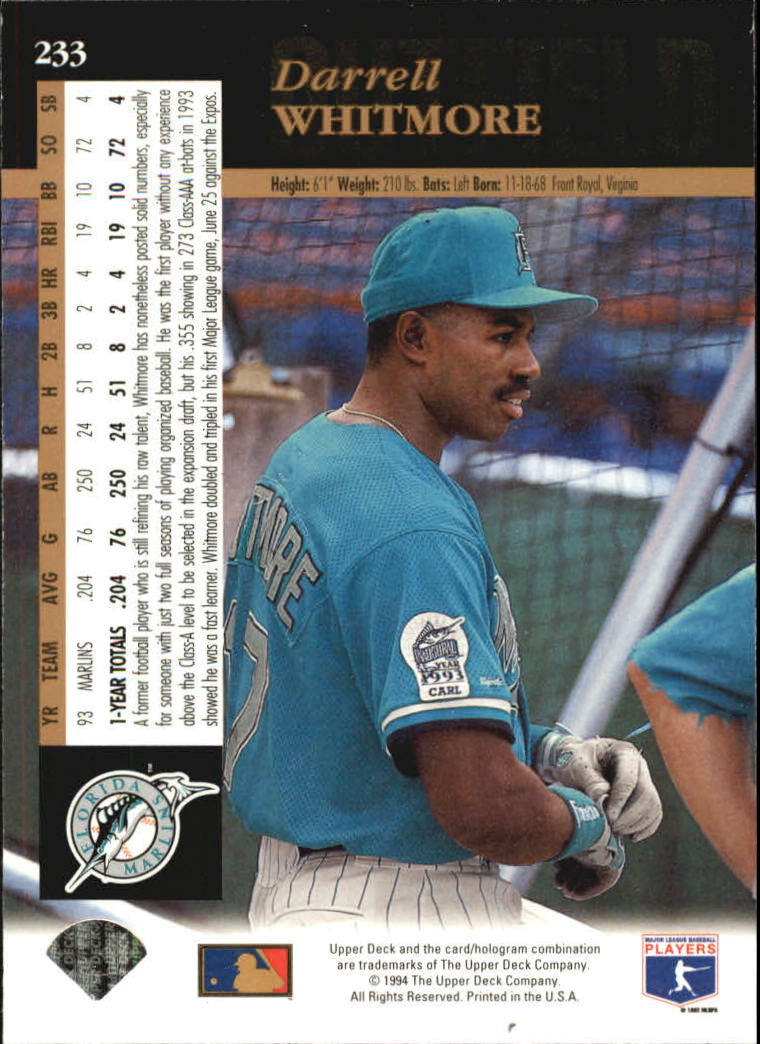 A2611- 1994 Upper Deck Baseball #s 212-421 +Rookies -You Pick- 15+ FREE US SHIP - Picture 39 of 383