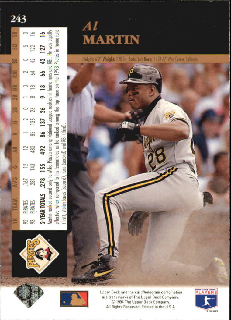 A2611- 1994 Upper Deck Baseball #s 212-421 +Rookies -You Pick- 15+ FREE US SHIP - Picture 59 of 383