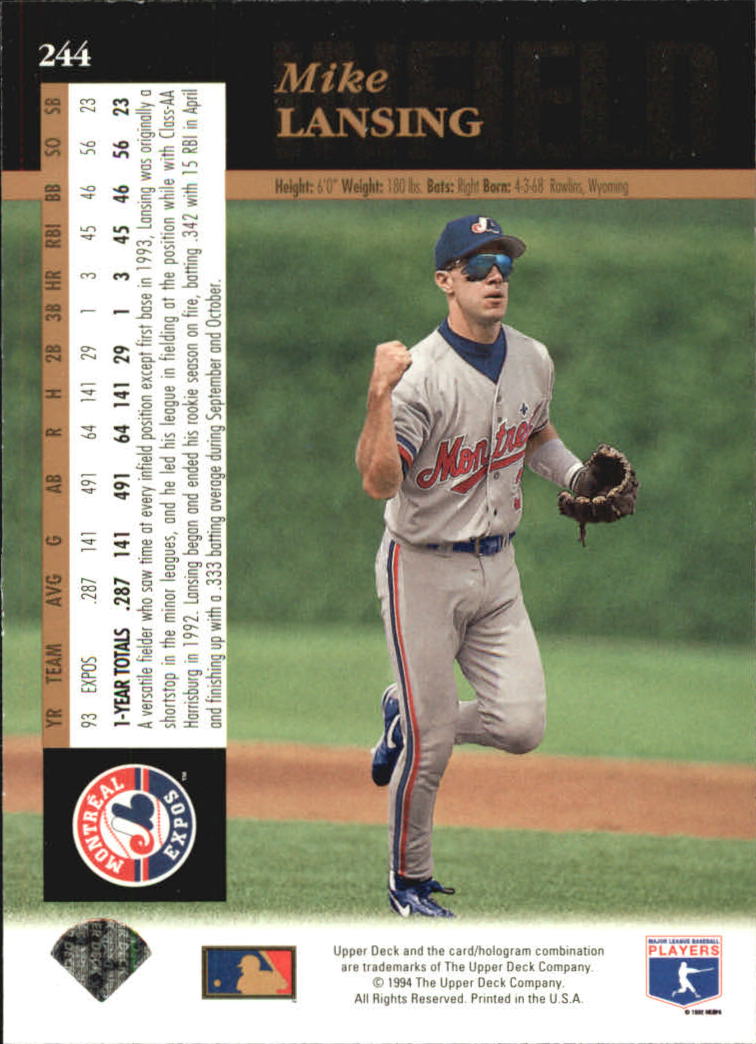 A2611- 1994 Upper Deck Baseball #s 212-421 +Rookies -You Pick- 15+ FREE US SHIP - Picture 61 of 383