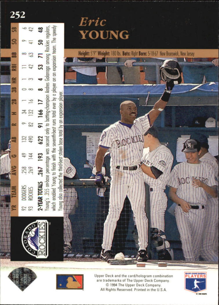 A2611- 1994 Upper Deck Baseball #s 212-421 +Rookies -You Pick- 15+ FREE US SHIP - Picture 77 of 383