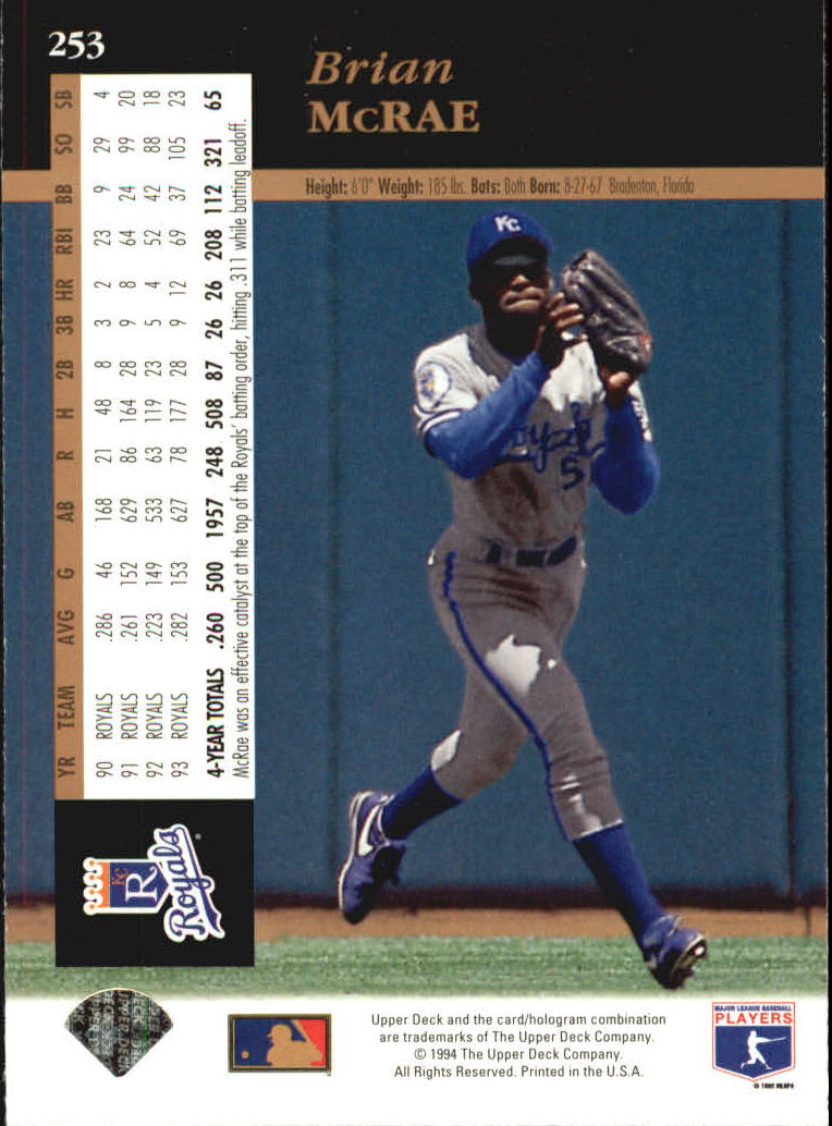 A2611- 1994 Upper Deck Baseball #s 212-421 +Rookies -You Pick- 15+ FREE US SHIP - Picture 79 of 383