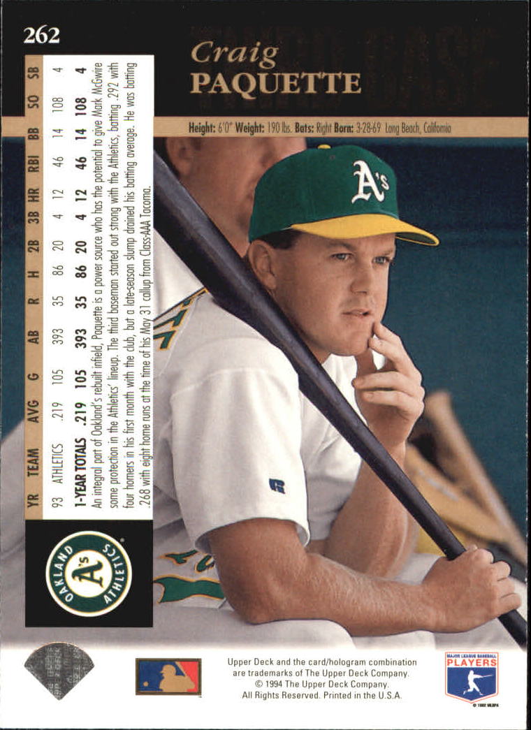 A2611- 1994 Upper Deck Baseball #s 212-421 +Rookies -You Pick- 15+ FREE US SHIP - Picture 97 of 383