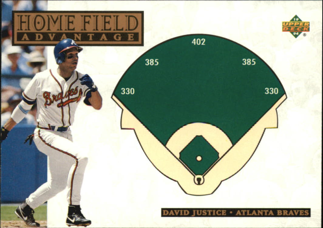 David Justice lot of 6 different Upper Deck Atlanta Braves