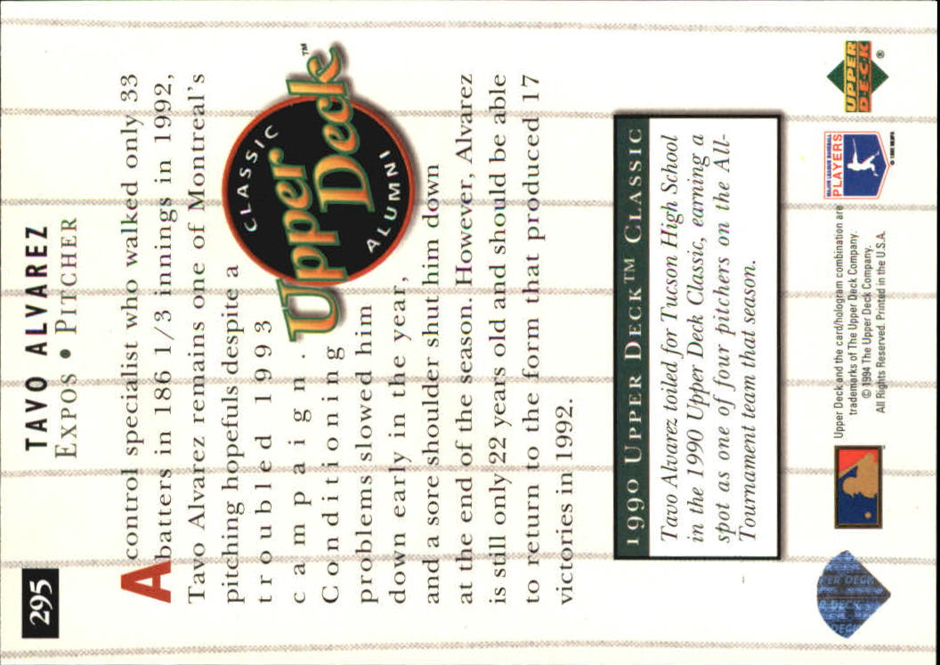 A2611- 1994 Upper Deck Baseball #s 212-421 +Rookies -You Pick- 15+ FREE US SHIP - Picture 153 of 383