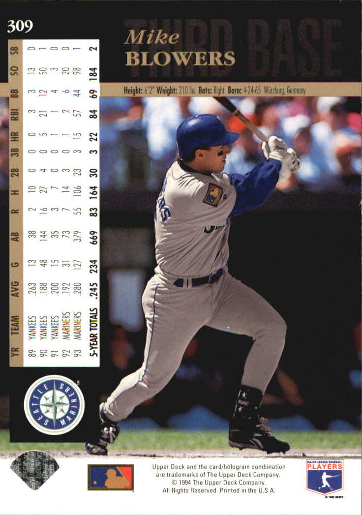 A2611- 1994 Upper Deck Baseball #s 212-421 +Rookies -You Pick- 15+ FREE US SHIP - Picture 177 of 383