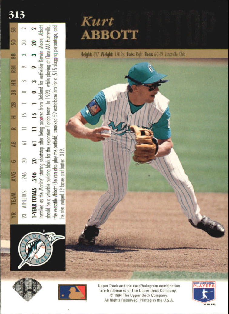 A2611- 1994 Upper Deck Baseball #s 212-421 +Rookies -You Pick- 15+ FREE US SHIP - Picture 185 of 383