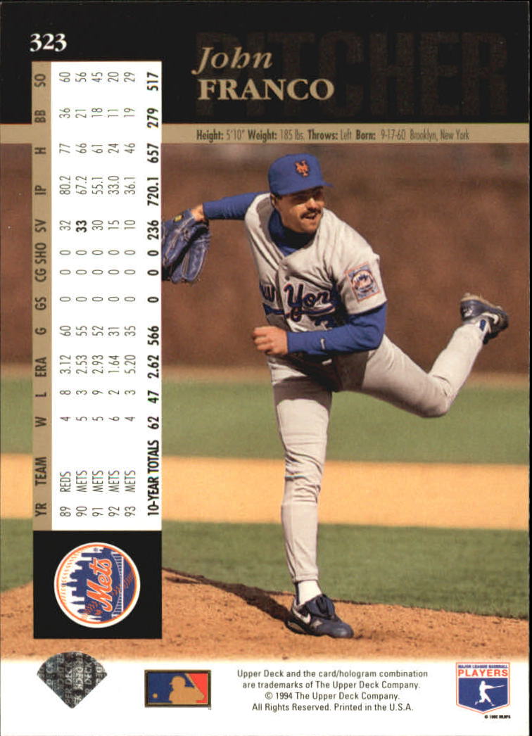 A2611- 1994 Upper Deck Baseball #s 212-421 +Rookies -You Pick- 15+ FREE US SHIP - Picture 201 of 383