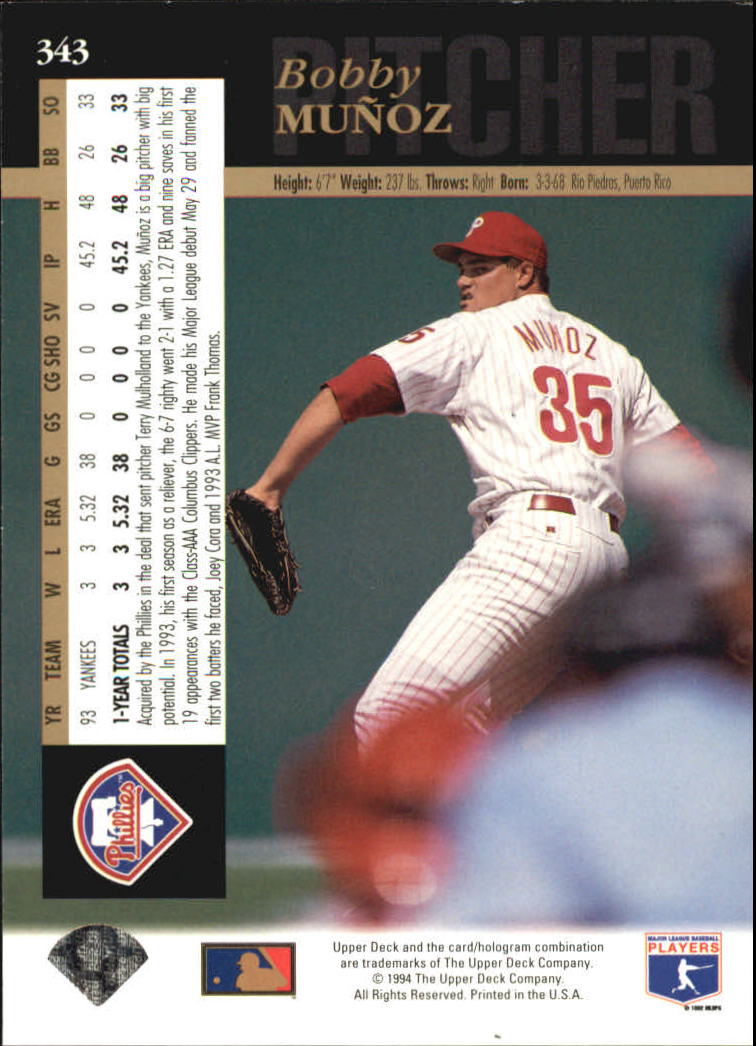 A2611- 1994 Upper Deck Baseball #s 212-421 +Rookies -You Pick- 15+ FREE US SHIP - Picture 233 of 383